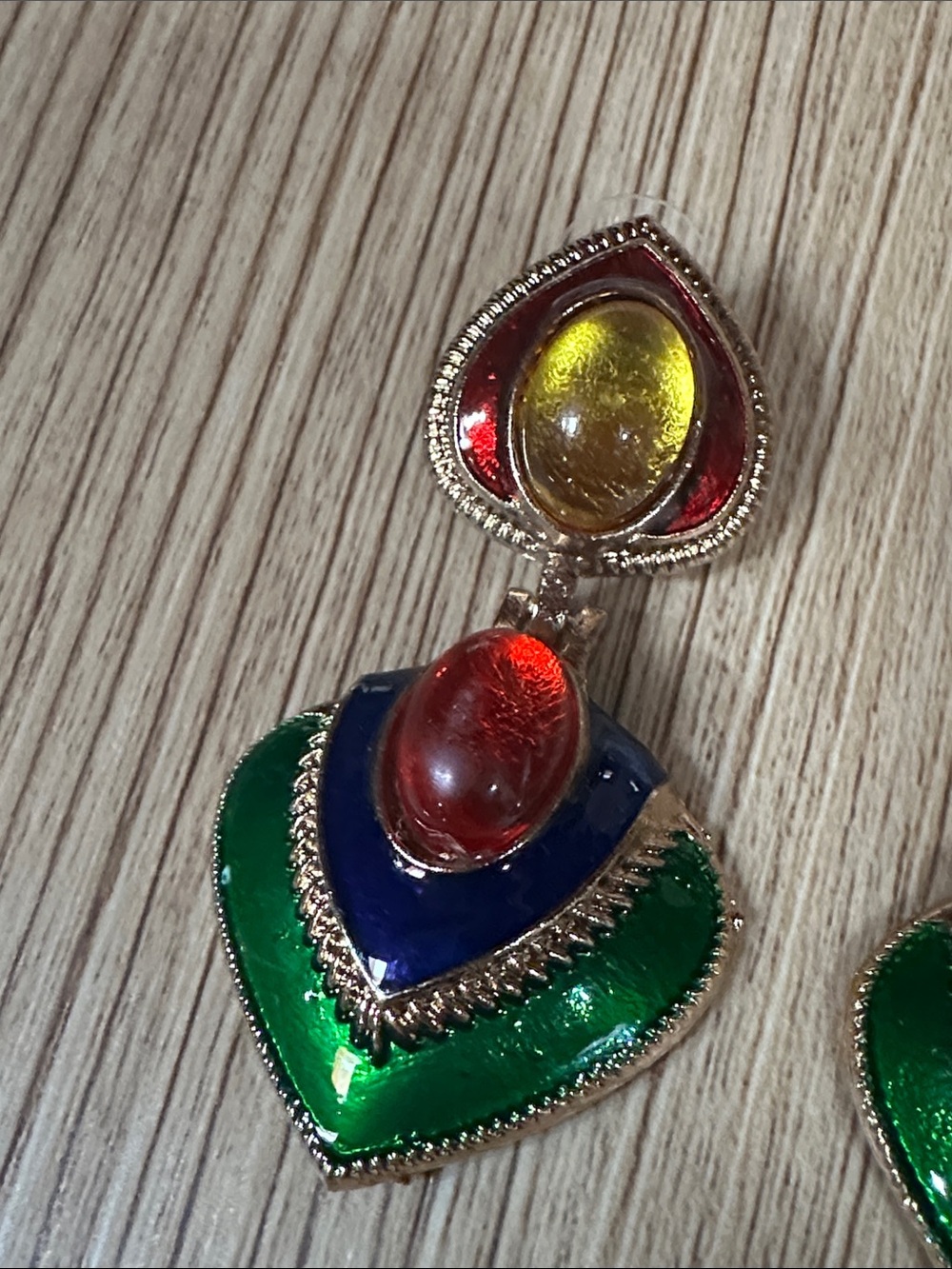 Vintage Style Multicolor Drop Earrings - Picture 2 of 7